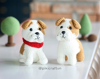 Patron bouledogue anglais au crochet : chiot amigurumi (Patron PDF)