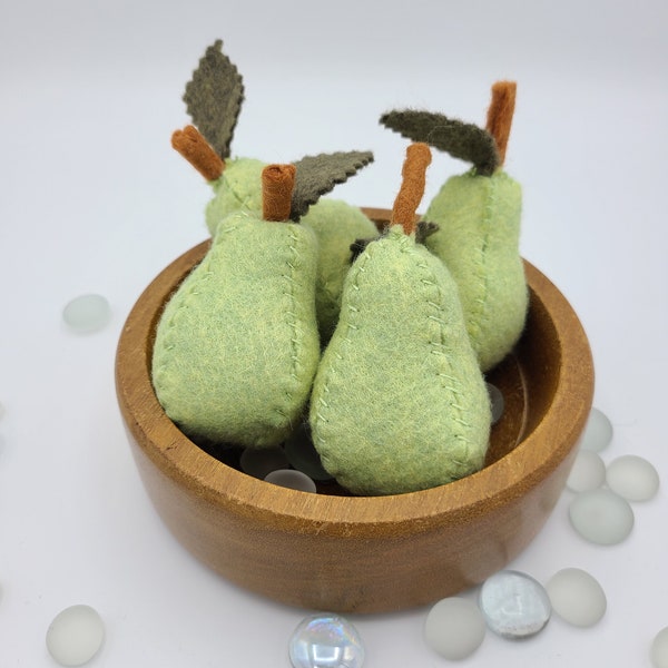 All Natural Wool Felt Food - Miniature Pear