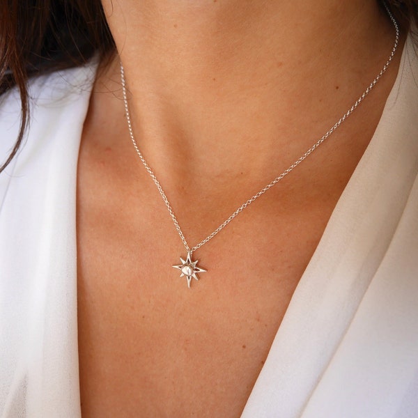Christmas Gift - North Star Necklace - Silver chain necklace - Polaris Star - Constellation Necklace - Silver North Star - Pole star