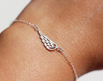 Angel Wing bracelet - 925 sterling silver bracelet - delicate angel wing - bridesmaid jewelry - Wedding bridal Jewelry - children bracelet