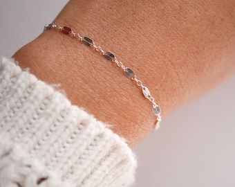 Bracelet chaîne très fine - argent massif 925 - Gourmette fine - bracelet minimaliste - gourmette femme argent