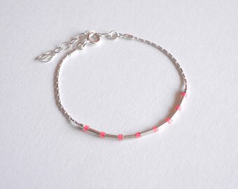 Girl, boy bracelet - Cute minimalist baby bracelet - Pink bracelet - sterling silver baby Girl bracelet - baby gift - children gift