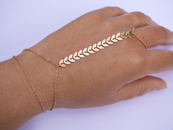 Gold plated hand bracelet deals