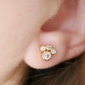 Minimalist Gold Plated stud earrings - Gold Sun earrings - Sun jewels - delicate wedding earrings - young girl stud earrings - Tiny Sun