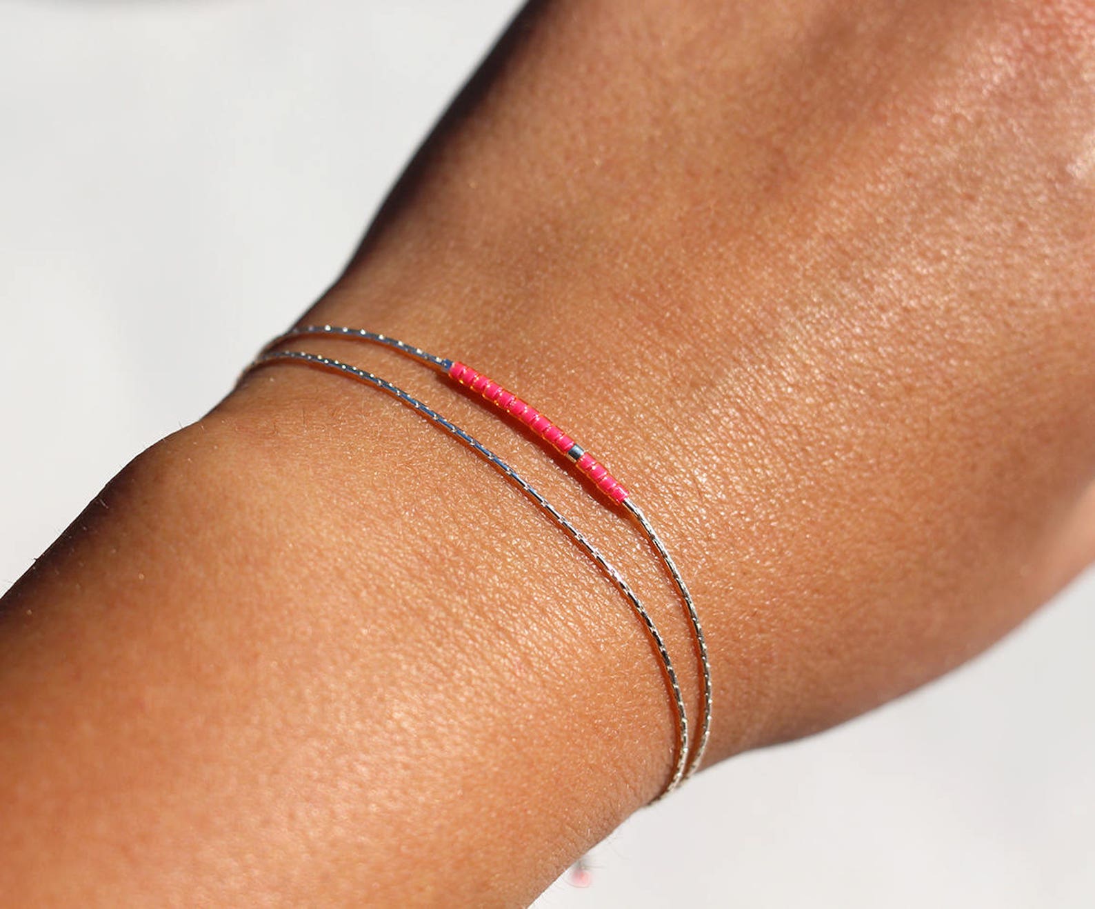 Lot De 2 Bracelets En Argent Massif 925 - Style Chaîne, Occasion Comme Neuf