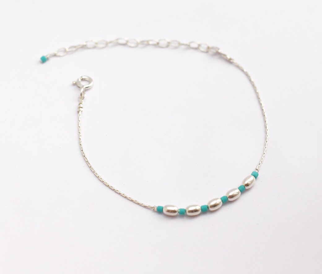 Bracelets en argent sterling 925 fait main avec pierre précieuse forme ronde