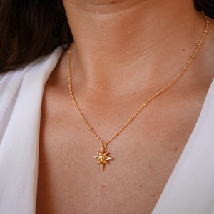 Christmas Gift - North Star Necklace - Gold chain necklace - Polaris Star - Constellation Necklace - Gold North Star - Pole star
