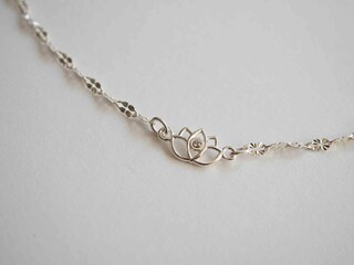 Collana Bohemien A Strati Con Ciondolo Fiore Di Loto, Girocollo Karma, Catena Argento, Gioiello Donna E Ragazza