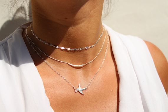 COLLIER CHAINE FINE NEUF PERLES NACRÉES 2MM - COLLIERS ARGENT 925/Colliers Chaîne Argent - DORIANE Bijoux