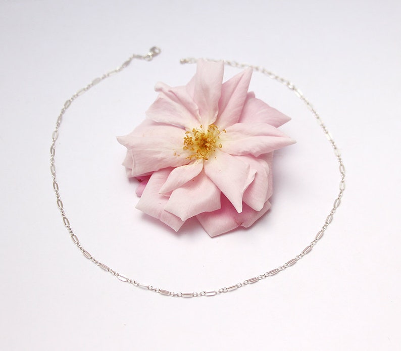 Flower charm necklace wedding jewels Set of 2 Sterling silver necklaces flower jewels choker chain bridesmaid Y necklace