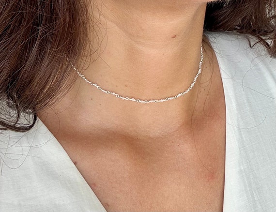 Tight Choker Vintage Native American Navajo Sterling Silver Tubule Necklace Tight Choker Vintage Native American Navajo Sterling Silver Tubule Necklace