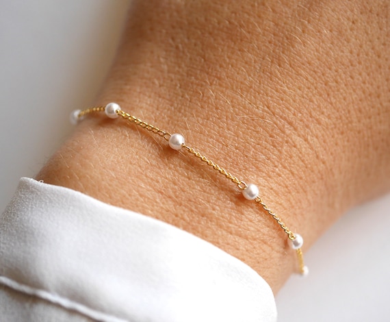 Bracelet La Perle De Culture Blanche - Bijou Fantaisie Les Poulettes - Collection Classics - 5