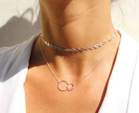 de collares ras cu cuello plata maciza 925 círculos - Etsy México