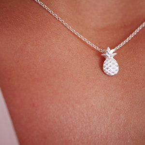 Sterling silver Pineapple Necklace Pineapple Necklace Sterling Silver PineApple Neckalce everyday necklace Summer everyday necklace image 6