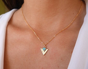 or argent simple bonheur collier collier tricot chaîne triangle pendentif 