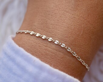 Bracelet chaîne Diamant Argent 925 Gourmette fine