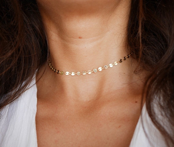 colección ocio Aplicable Collar gargantilla de cuello collar minimalista ultra fino - Etsy España