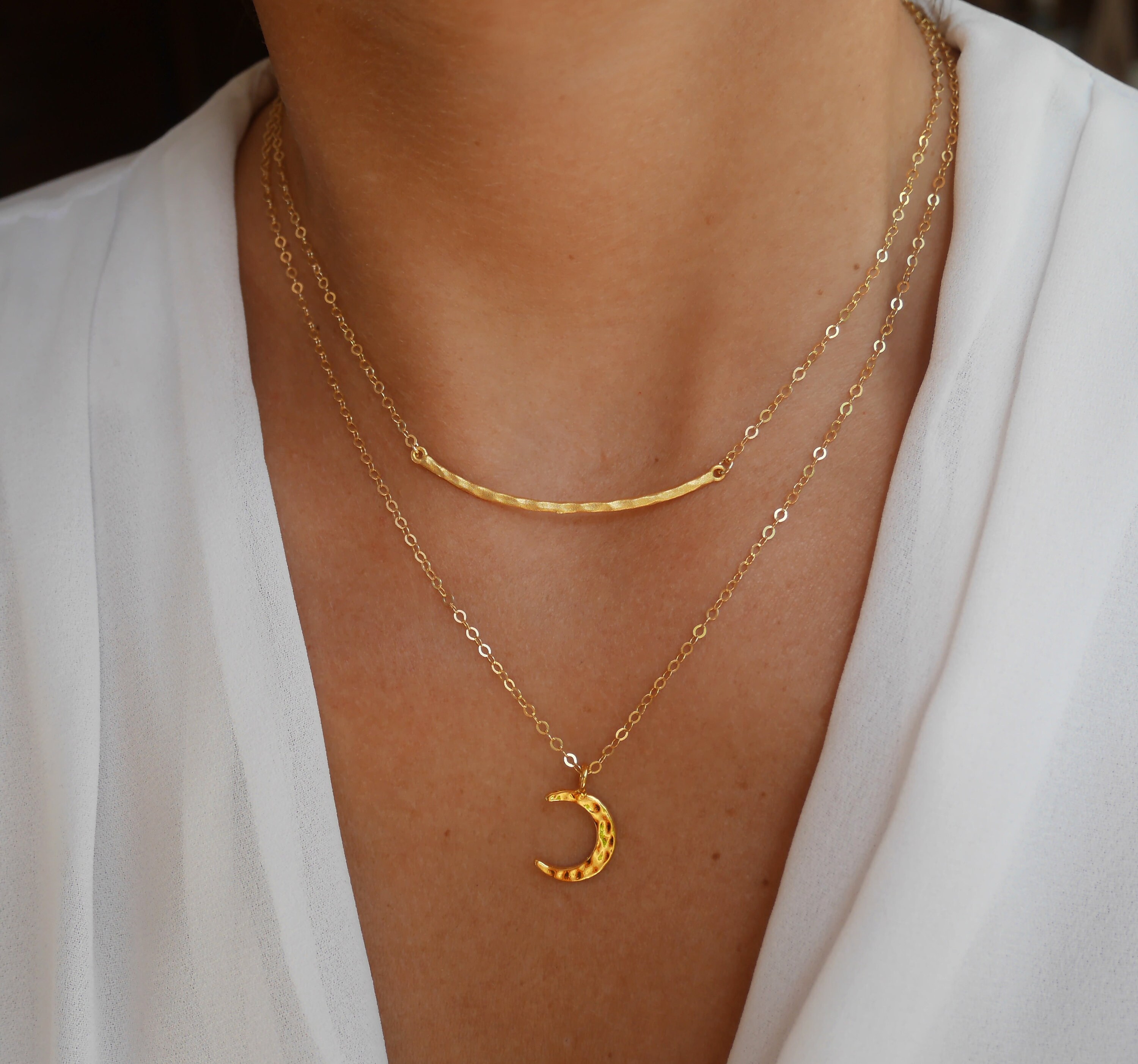 パームツリー&三日月　ネックレス2本セット　ゴールド パームツリー&三日月ネックレス2本セットゴールド