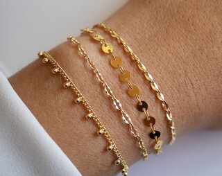 Hebterrka Set 3 Bracciali Da Braccio Superiori – Placcati Oro 18K, Sottili E Minimalisti, Regalo Donna
