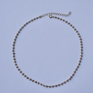 Collier choker ras du cou Plaqué or Court Chaîne Boules Ultra fin Minimaliste Collier doré Tour de cou Boho Adolescente image 3