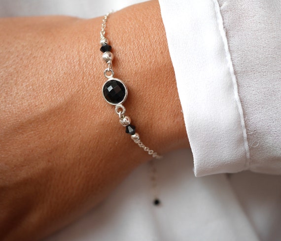 Black Matte Onyx Stone Bracelet | Aria'sClosetInc