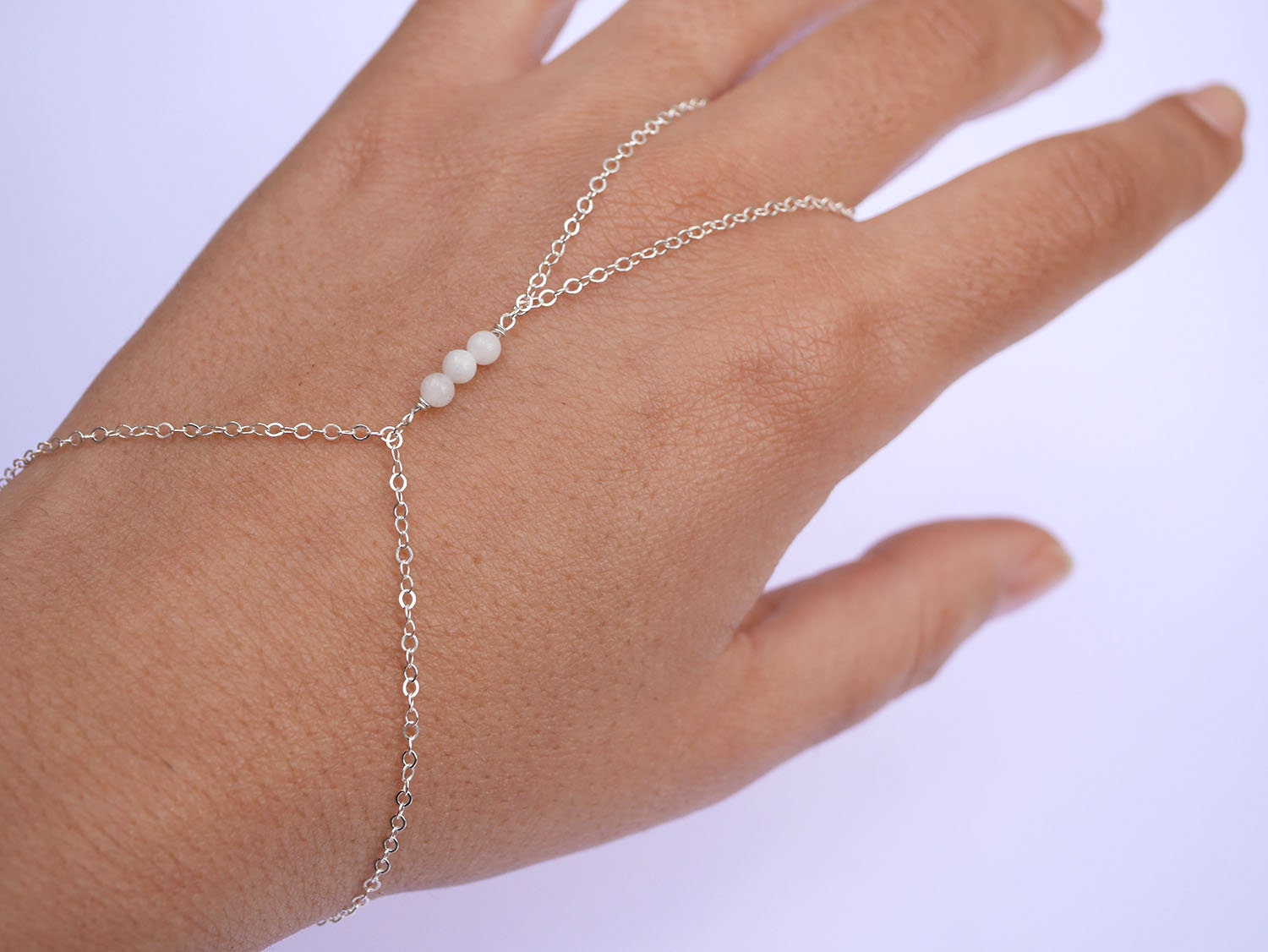 Handlet Chain Silver Transparent Opal Stone Handlet - Hand Jewelry - Sterling Silver ...