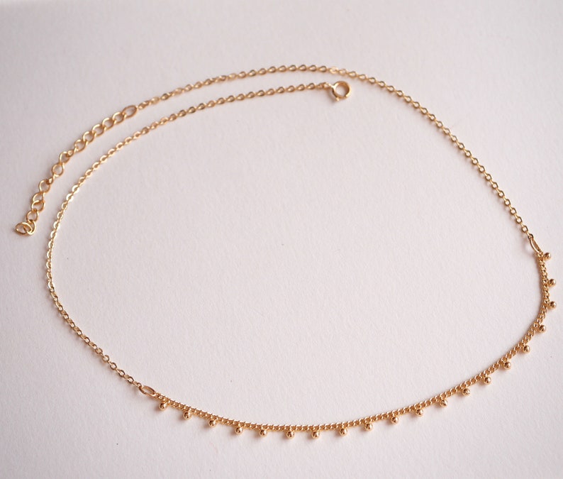 Gold Plated Balls Chain Necklace Gold Thin Chain Necklace Etsy