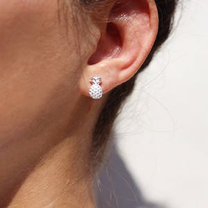 Earrings flea(chip) mini pineapple in 925 sterling silver