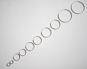 925 orecchini creoli in argento massiccio - orecchini a cerchio - gioielli minimalisti - orecchini rotondi