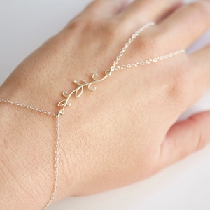 Silver Handlet - Branch - Hand Jewelry - Sterling Silver - Nature - Bracelet ring jewelry - Hand Jewelry - Boho - Oriental - Wedding