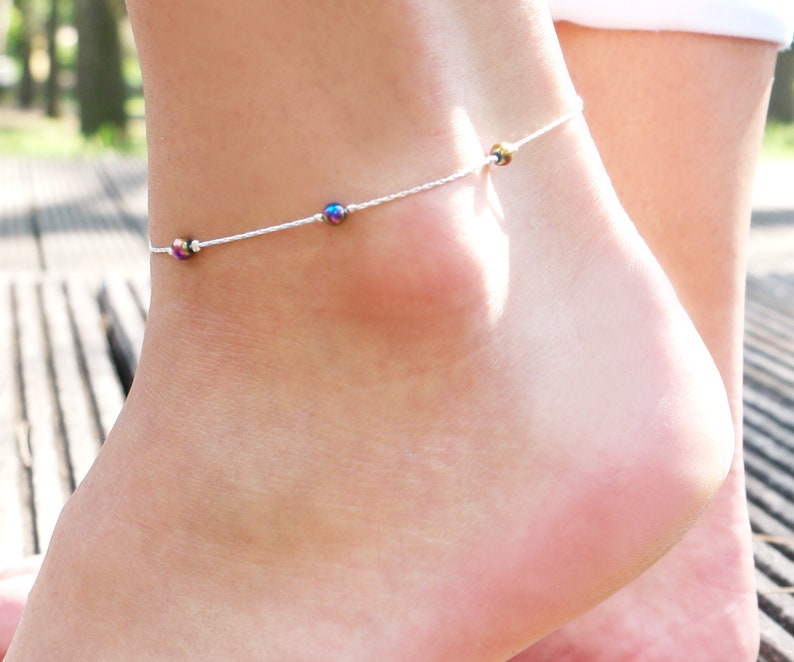 Cavigliera In Argento (catena Rolò) Con Ciondolo A Forma Di - Foto 9