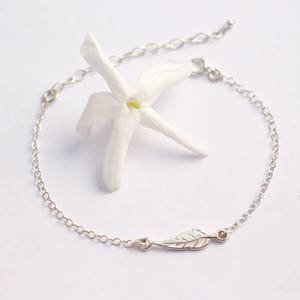 Thin sterling silver bracelet - Silver chain bracelet - feather bracelet - tiny bracelet - stacked bracelet - thin silver bracelet - charm