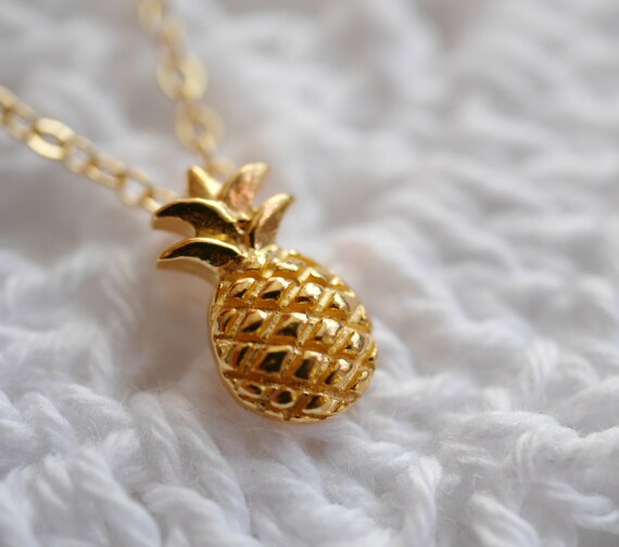 Gold Plated Pineapple Necklace Pineapple Necklace Gold Chain