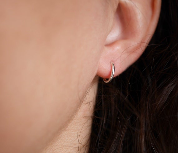 Hoop silver round earrings best sale