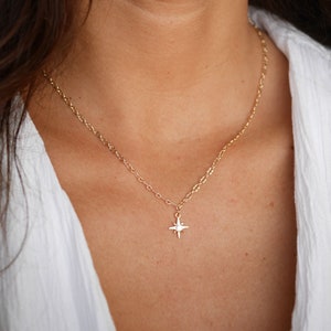 North Star Necklace - Gold chain necklace - Polaris Star - Constellation Necklace - Diamond Star Necklace - Thin Everyday Necklace