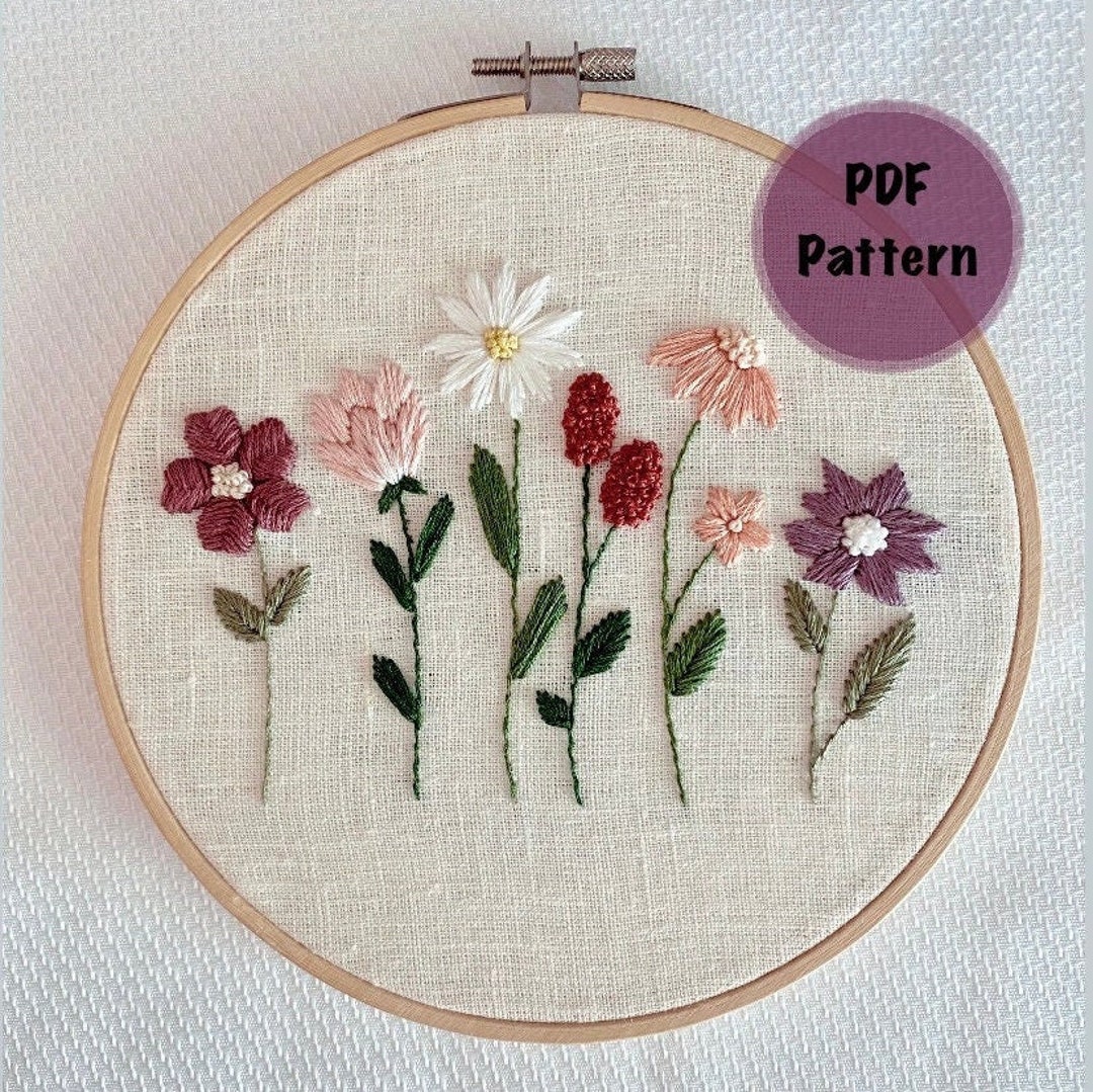 Wildflowers Hand Embroidery PDF Pattern - Etsy Australia