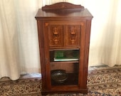 Vintage Rosewood Edwardian Music Cabinet with Marquetry Inlays c.1905