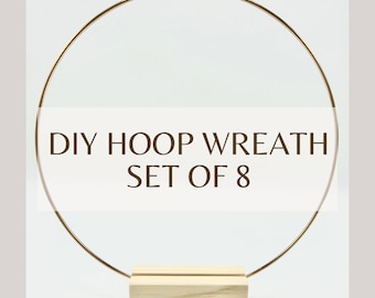 SET OF 8 Hoop centerpieces with attached wooden bases.