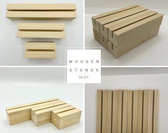 Wood block bases set of 6