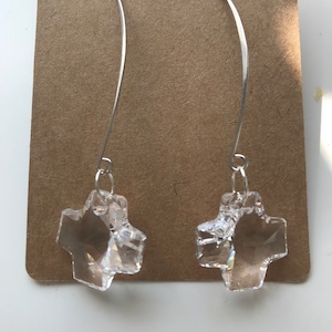 Swarovski Crystal Cross Earrings
