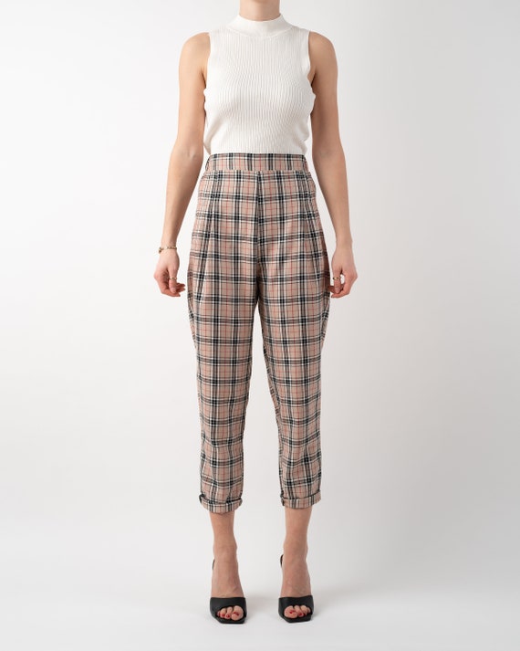 tapered tartan trousers