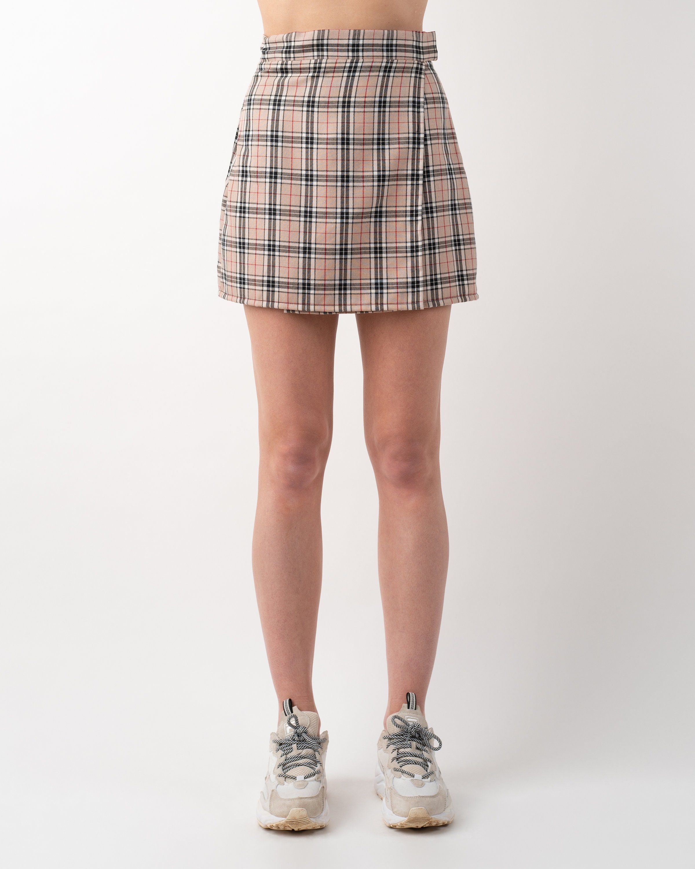 Retro Tartan Mini Skirt in Beige Handmade Vintage Inspired Wrap Around Mini Skirt Caramel Beige Check Print 90s Mini Etsy Canada