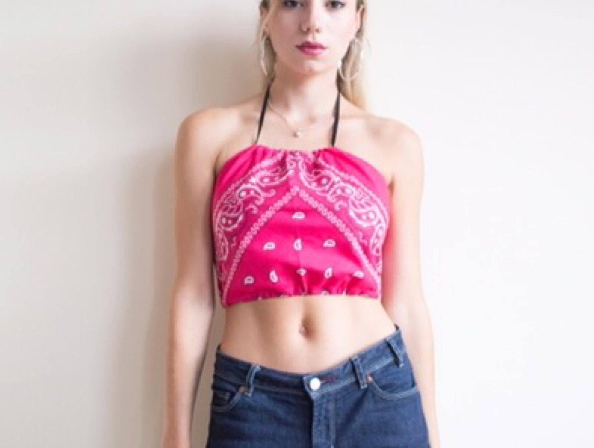 bandana shirt womens crop top