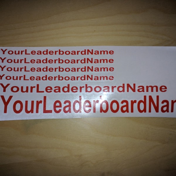 Vinyl Sticker Leaderboard Names