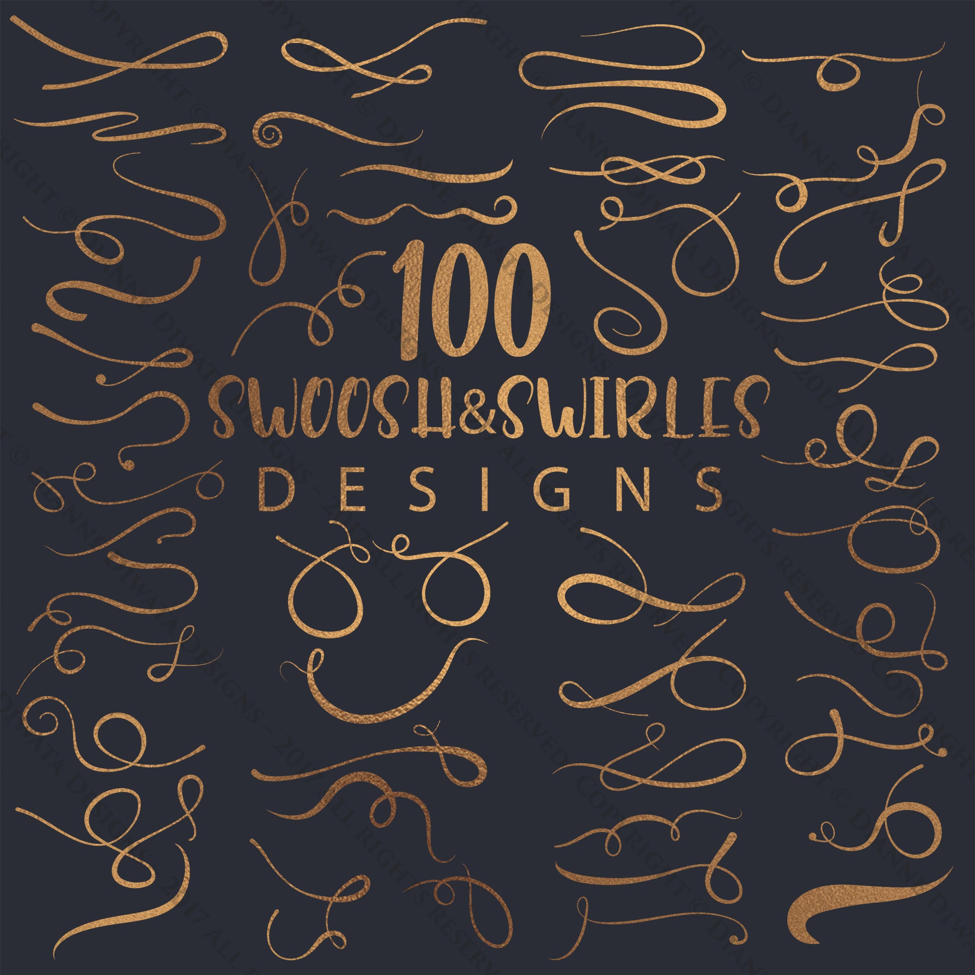 Download Swirl Clipart Swoosh Bundle Svg Font Text Tail Swish Etsy