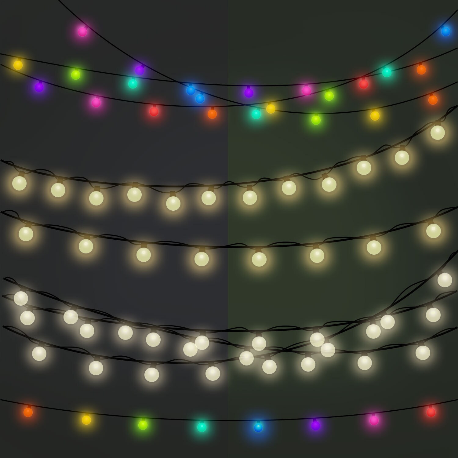 String Light Clip Art White String Light Rustic Invitation | Etsy