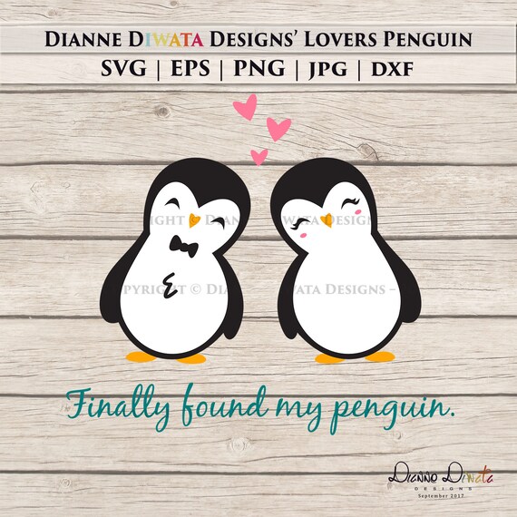 Download Penguin Svg Love Clip Art Lovers Art Silhouette File Etsy