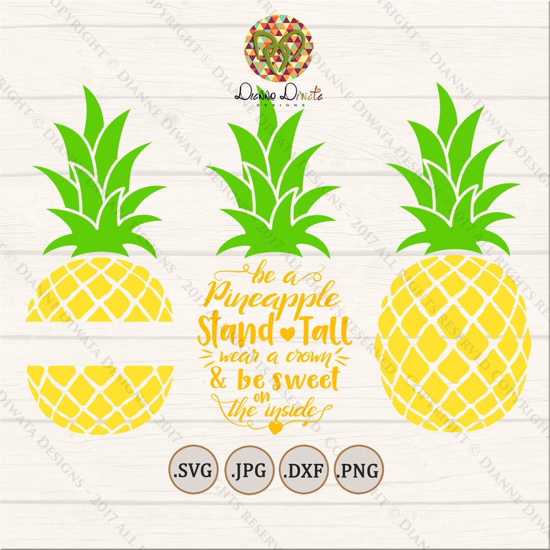 Download Pineapple SVG Cutfile Pineapple Clipart Vector Text Crown | Etsy