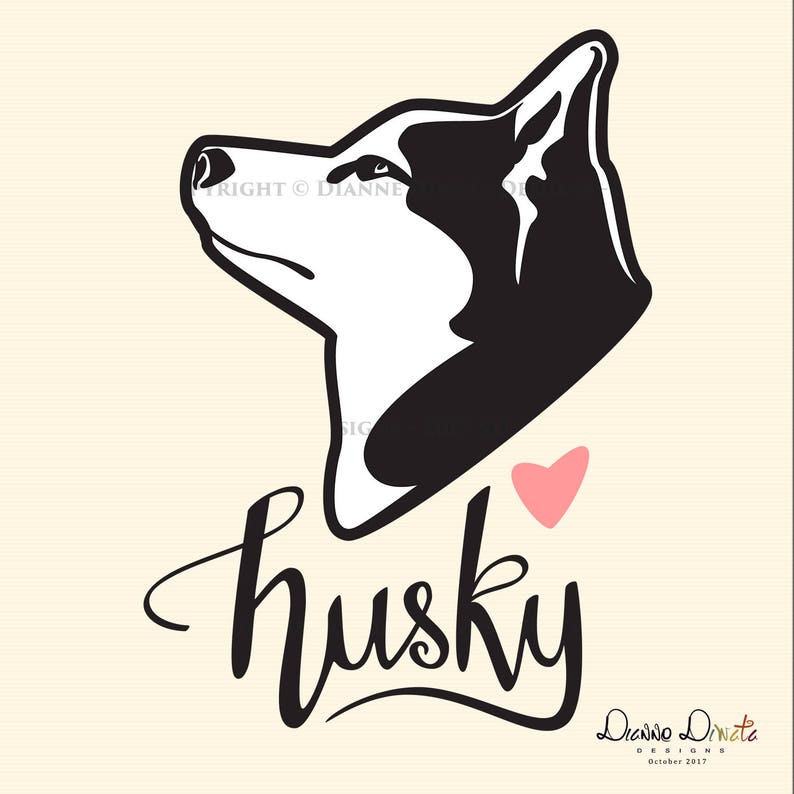 Download Siberian Husky SVG Husky Decal Wolf Vector ClipArt Wall | Etsy