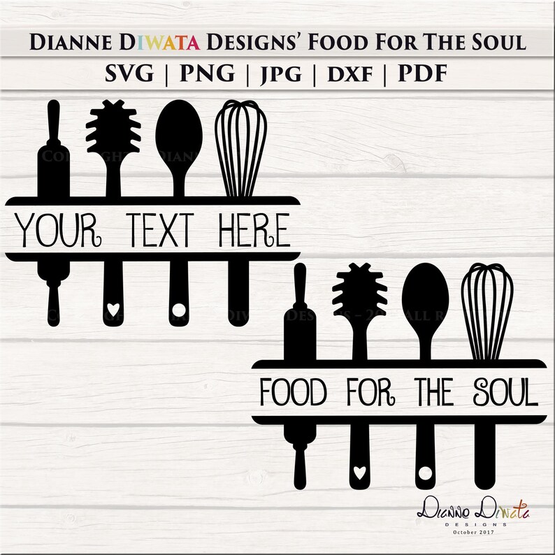 Download Kitchen Utensil SVG Kitchen Clipart Personalized Wall ...